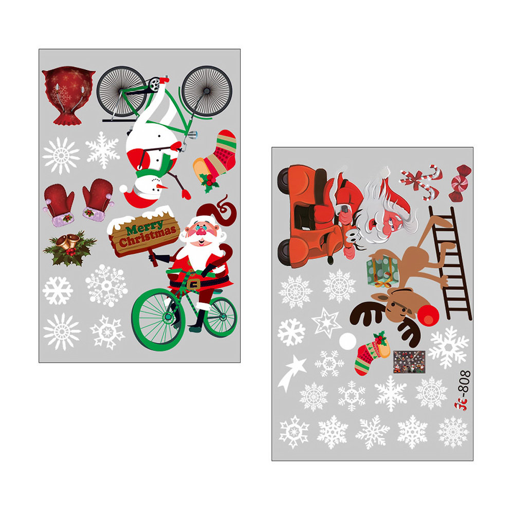 Snowflake Window Decal - ウィンドウウィンターステッカーシーン ホリデーデコレーションステッカー スノーフレークデカール スノーフレーク