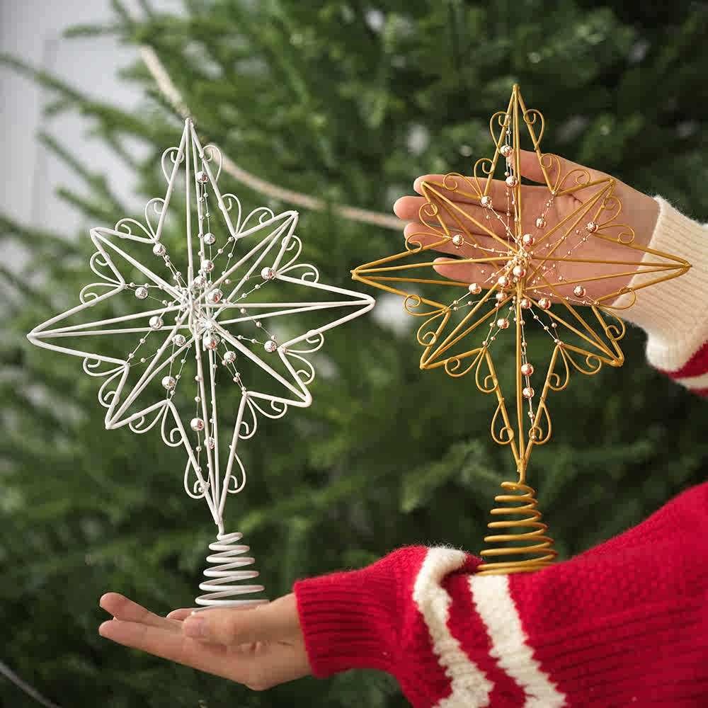 Star Tree Topper - 12.6 インチクリエイティブ Led ライトグリッタークリスマスツリー装飾クリスマスツリートッパークリスマスツリースターライトアップパーティー小道具