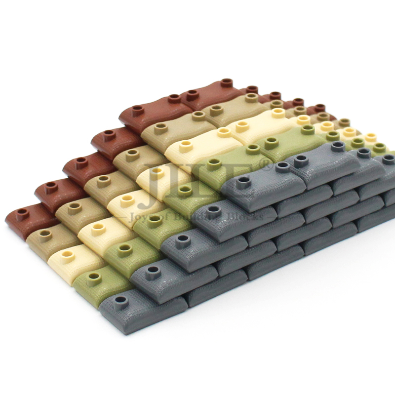 Lego Set Creator - MOC-軍事用土嚢のビルディングブロック、都市のストリートビュー、軍隊の壁のシーン、要塞、DIYレンガセット、互換性のある子供のおもちゃ、60個