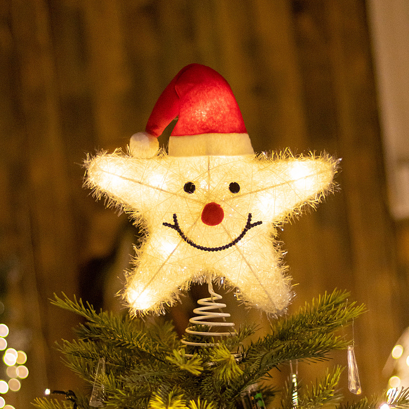 Star Tree Topper - 電池式LEDクリスマスツリースター、ツリートッパー、ツリーオーナメント、ツリーハンギングデコレーション、クリスマスツリーオーナメント