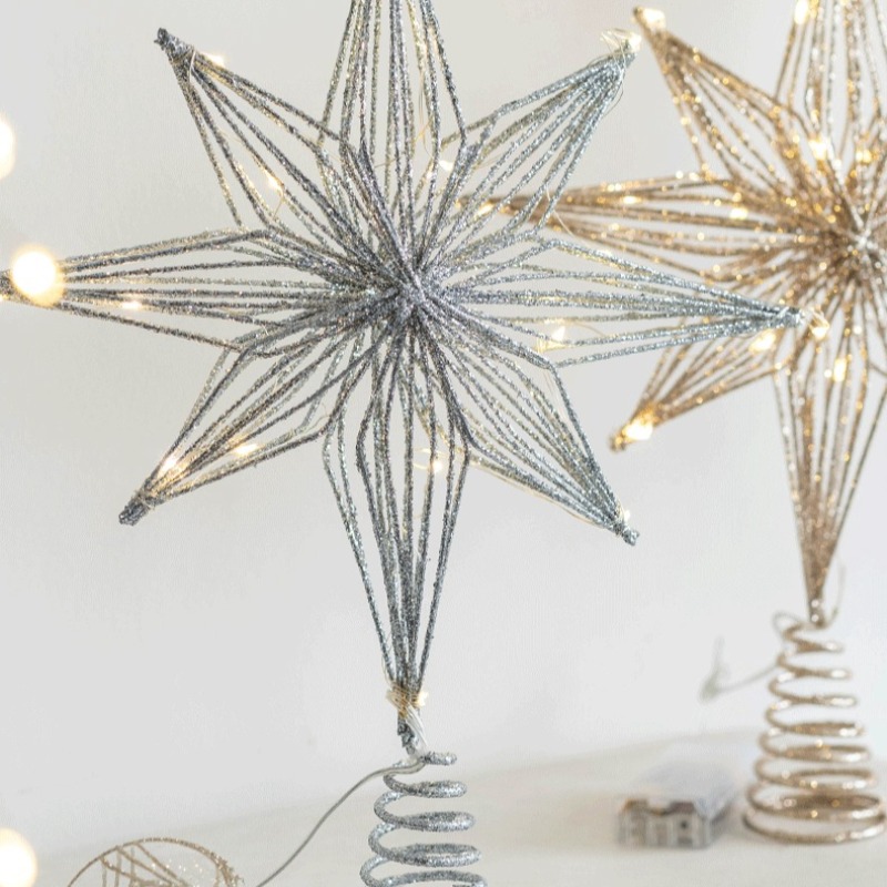 クリスマスデコレーション アイアンツリートッパー ライトアッ - Star Tree Topper のレビューと価格