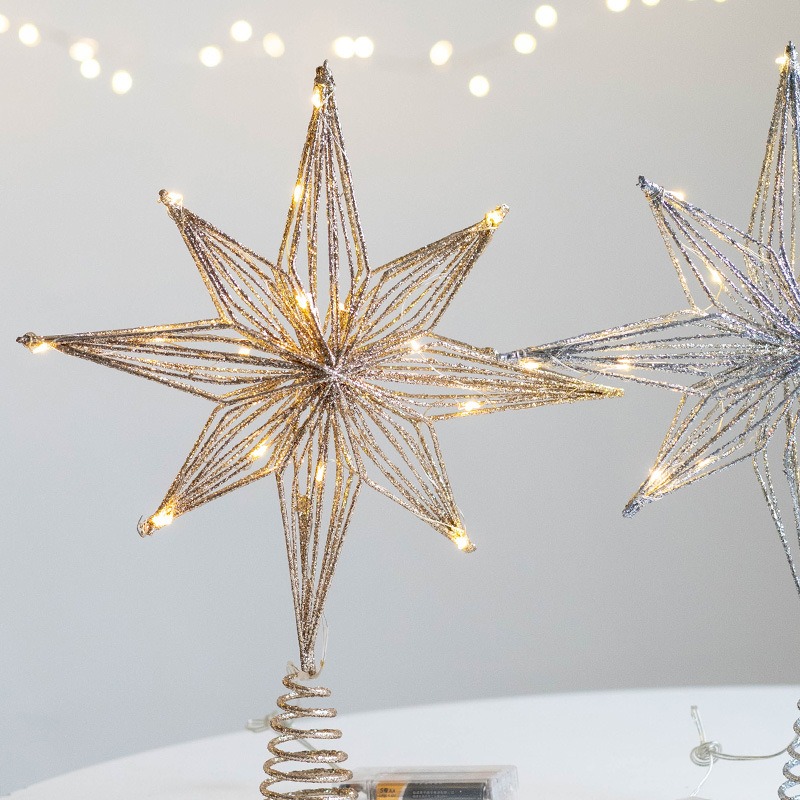 クリスマスデコレーション アイアンツリートッパー ライトアッ - Star Tree Topper のレビューと価格