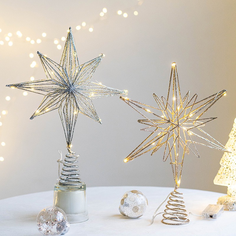 クリスマスデコレーション アイアンツリートッパー ライトアッ - Star Tree Topper のレビューと価格