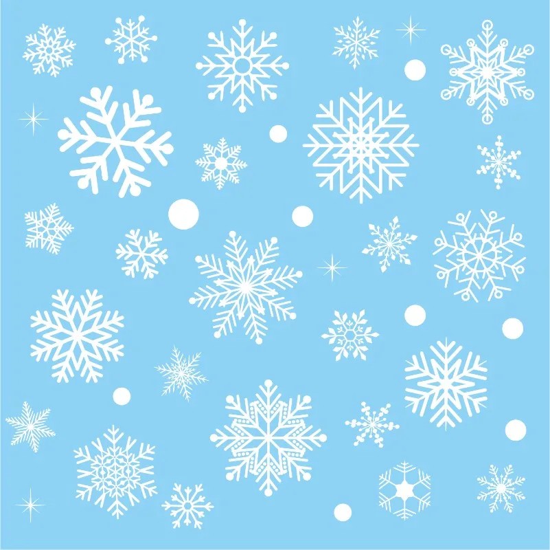 クリスマスウィンドウクリングス、雪の結晶ウィンドウデカール、 - Snowflake Window Decal のレビューと価格