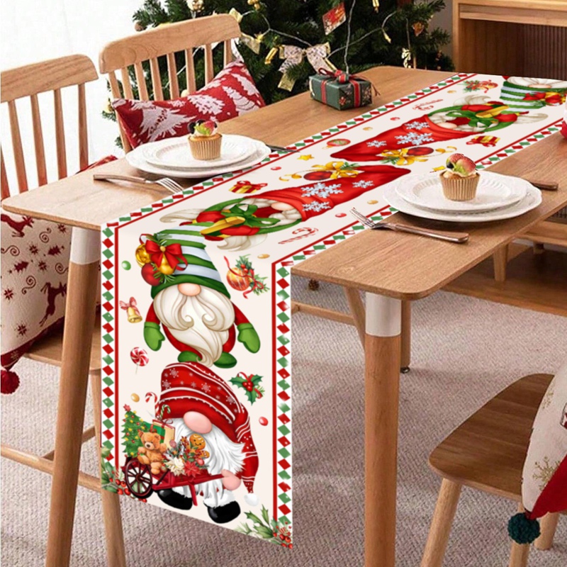 クリスマステーブルランナー顔のないノームテーブルフラグクリス - Christmas Table Runner のレビューと価格