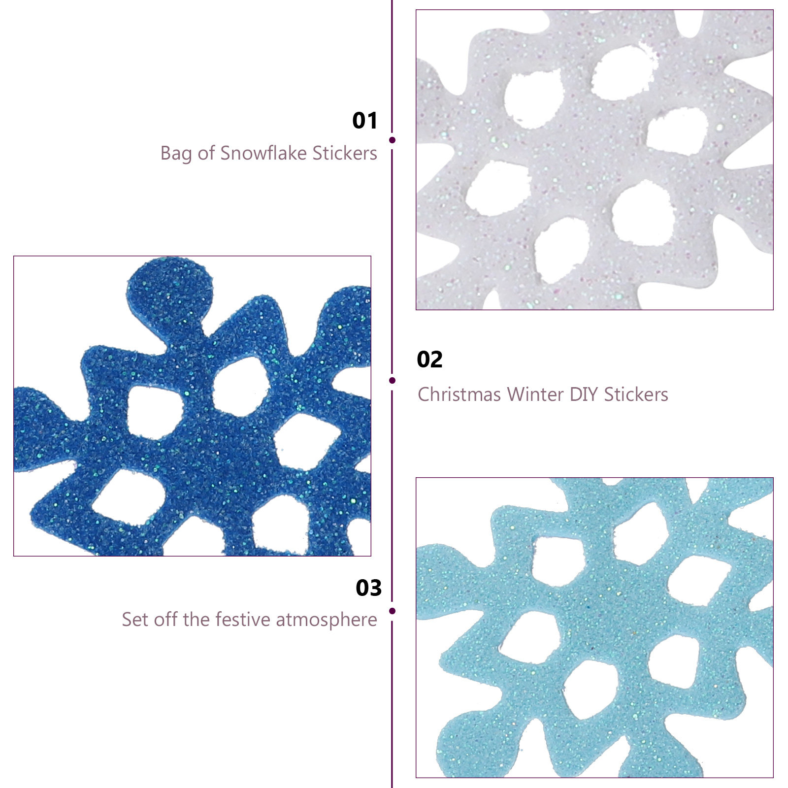 DIYフォームスノーフレークステッカー クリスマスウィンドウ - Snowflake Window Decal のレビューと価格