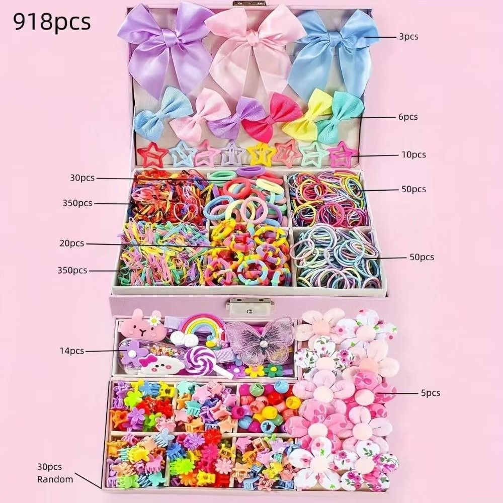 弓型高弾性ヘアアクセサリーセット、髪を傷つけないカラフルな女 - Ribbon Bow Gift のレビューと価格