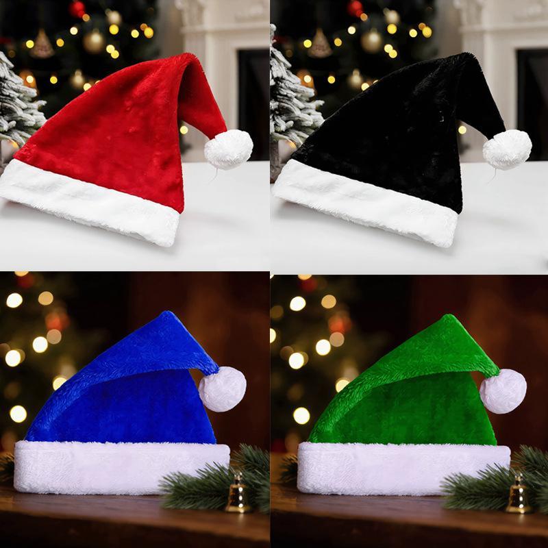 柔らかいぬいぐるみ製のクリスマスサンタ帽子、ふわふわの白いつ - Santa Hat Plush のレビューと価格
