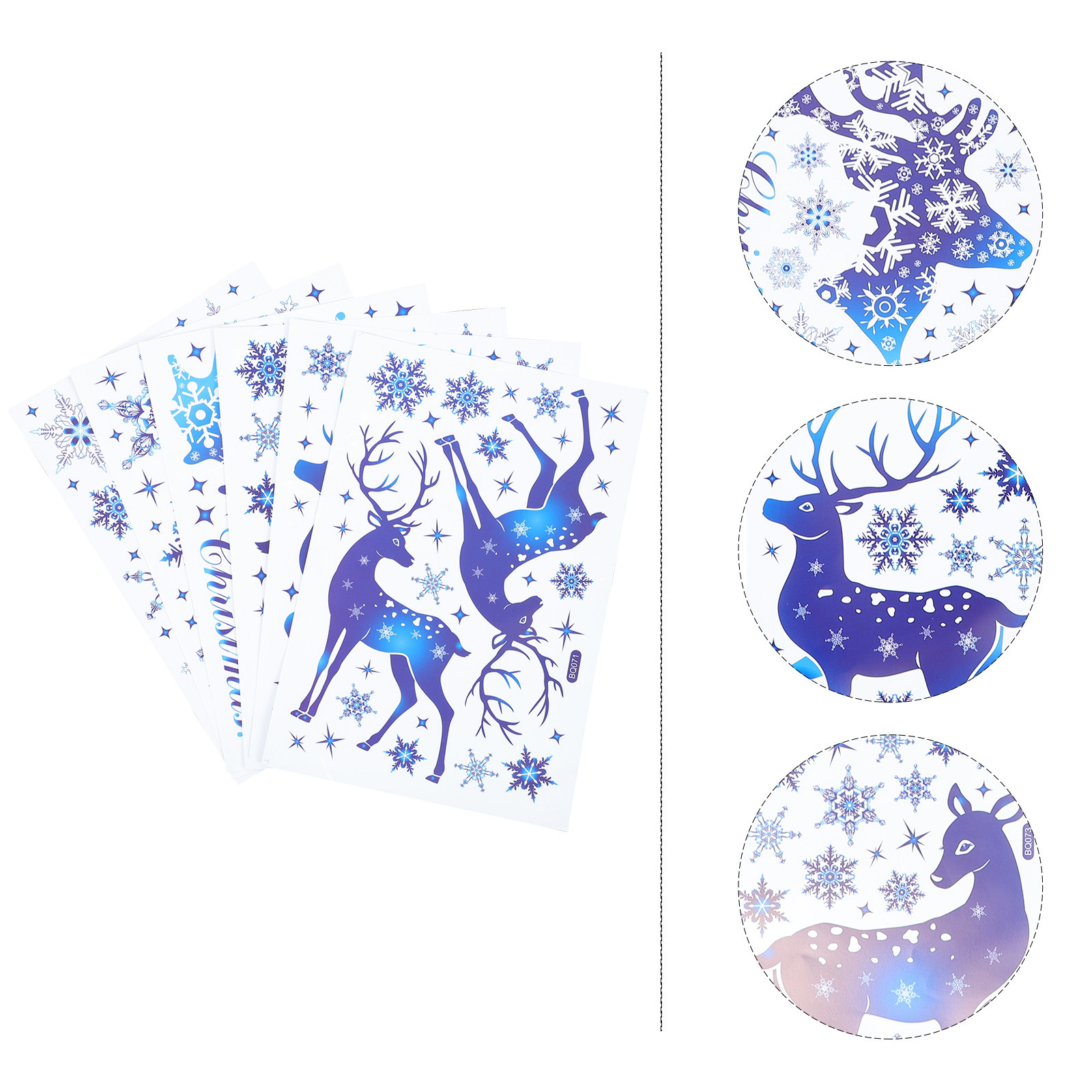6枚入り雪の結晶ウィンドウデカールステッカー ホリデーPVC - Snowflake Window Decal のレビューと価格