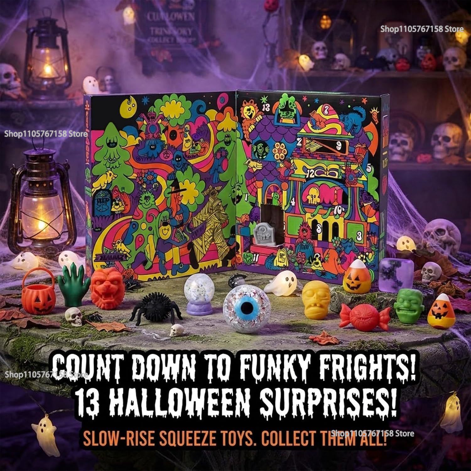 ハロウィンアドベントカレンダー、不気味なスクイッシー・スロー - Advent Calendar Gift のレビューと価格