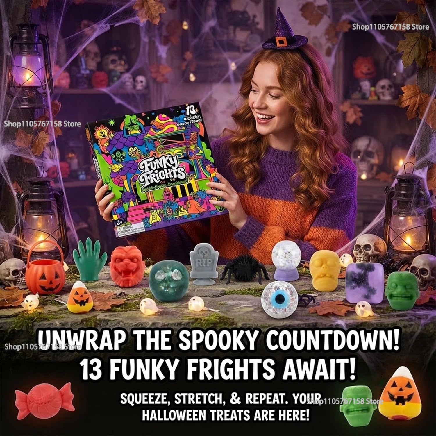 ハロウィンアドベントカレンダー、不気味なスクイッシー・スロー - Advent Calendar Gift のレビューと価格